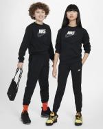 Nike Sportswear Crew Polyester Jungen Kinder Unisex Schwarz Komplett Trainingsanzug Freizeit