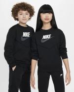 Nike Sportswear Crew Polyester Jungen Kinder Unisex Schwarz Komplett Trainingsanzug Freizeit