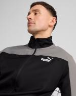 Puma Woven Colorblock Herren Trainingsanzug Mikrofaser Schwarz Grau