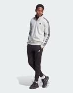  Tuta Intera Completa UOMO Adidas Basic 3-Stripes Fleece Grigio Cotone Felpato 