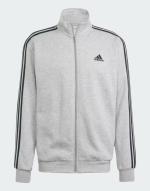  Tuta Intera Completa UOMO Adidas Basic 3-Stripes Fleece Grigio Cotone Felpato 