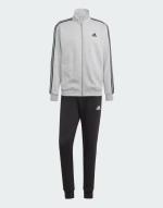  Tuta Intera Completa UOMO Adidas Basic 3-Stripes Fleece Grigio Cotone Felpato 