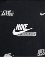 Nike Kids Jungen AOP Kinder Baumwolle Rundhalsausschnitt Schwarz Freizeit T-Shirt