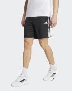 adidas Train Essentials Piquet 3 Stripes Shorts Zip Pockets Polyester Black