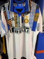  Inter fc Umbro Maglia Calcio vintage Storiche Bianco Away Djorkaeff 6 1995 96 