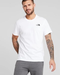  T-shirt maglia maglietta UOMO The North Face Bianco Simple Dome Tee Crew Cotone